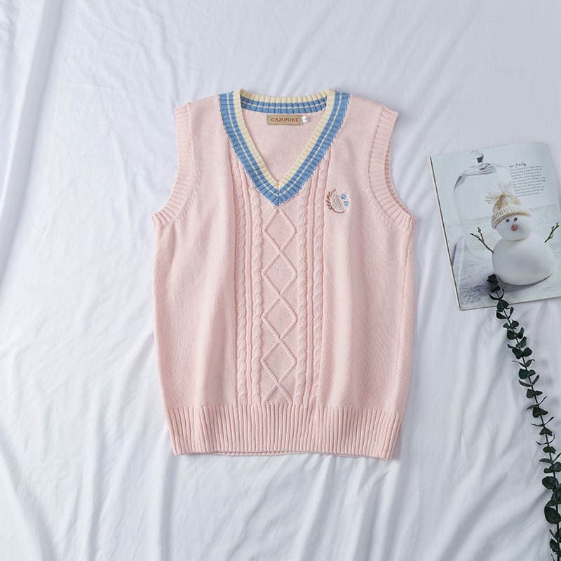 Small & Chun with vest sweater Japanese spot JK sweater uniform couple sweater college British style 1