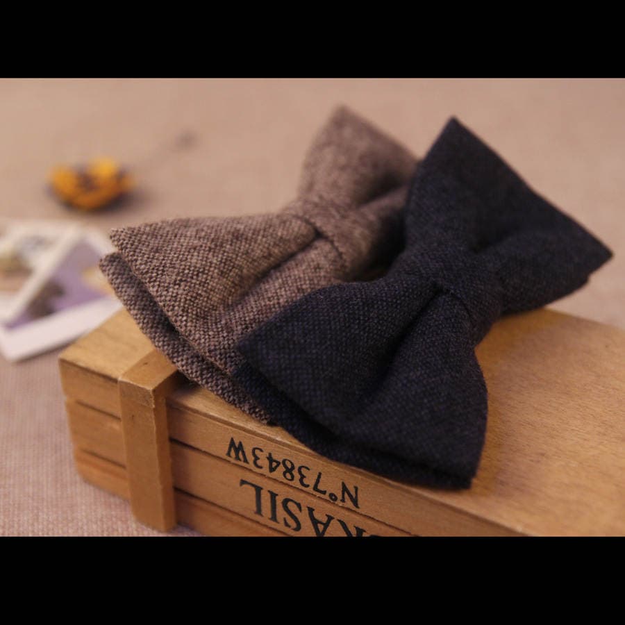 Men's Dress Business Korean Style Bow Tie British Wedding Monochrome Bow Tie Wool Bow Tie Men's Factory 3