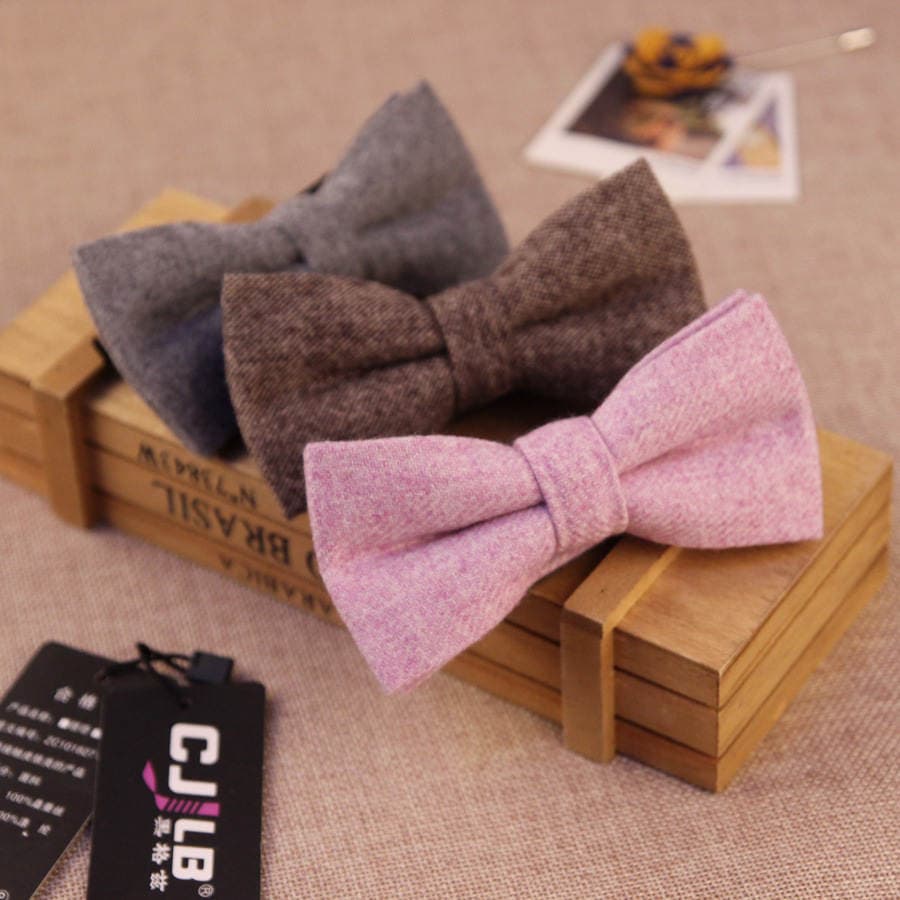 Men's Dress Business Korean Style Bow Tie British Wedding Monochrome Bow Tie Wool Bow Tie Men's Factory 1