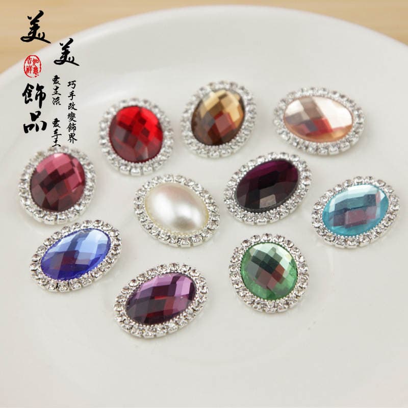 Special price DIY jewelry accessories wholesale handmade material bow round pearl glass drill plate alloy mobile phone stickers 2