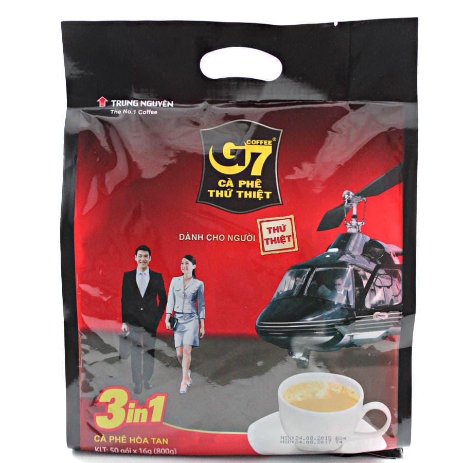 Vietnam Imported G7 Instant Coffee 50 Sachets Three-In-One Coffee Powder 800g Manufacturer Wholesale Dropshipping Extra Strong 4