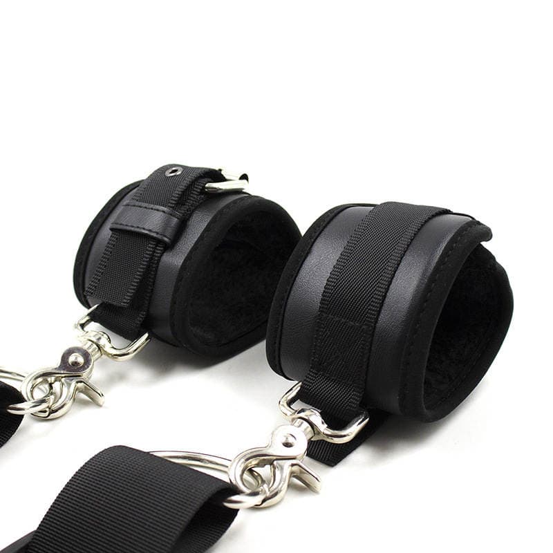 Color Leather Goods Adult Sex SM Torture Set-up Leather Handcuffs Hanging Big Buckle Handcuffs Door Hanging Sex Products 5
