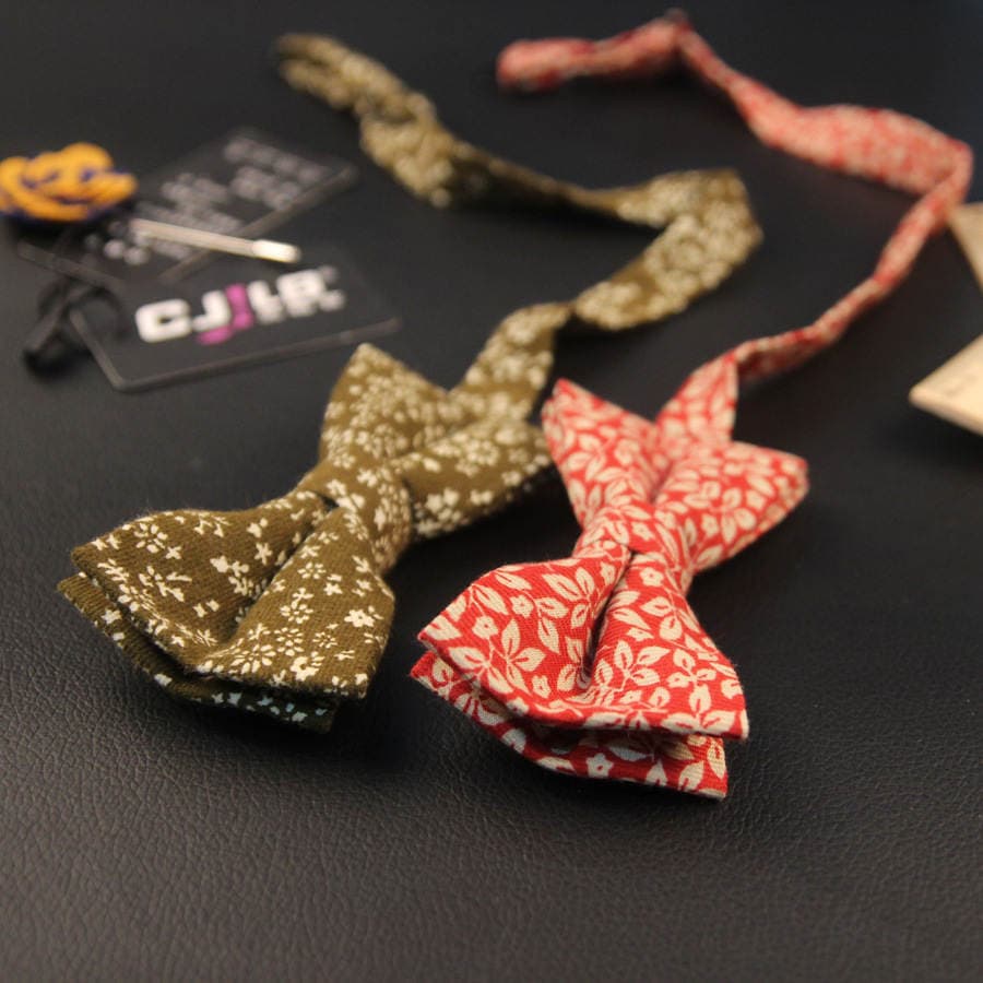 Korean version of bow tie men's casual fashion cotton printed suit bow knot men's and women's new flower manufacturers 3