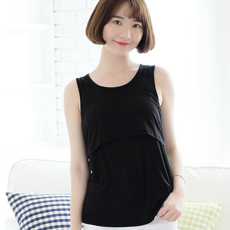 Pregnant women's modal four-season lactation camisole base underwear postpartum lactation pajamas home clothes 3