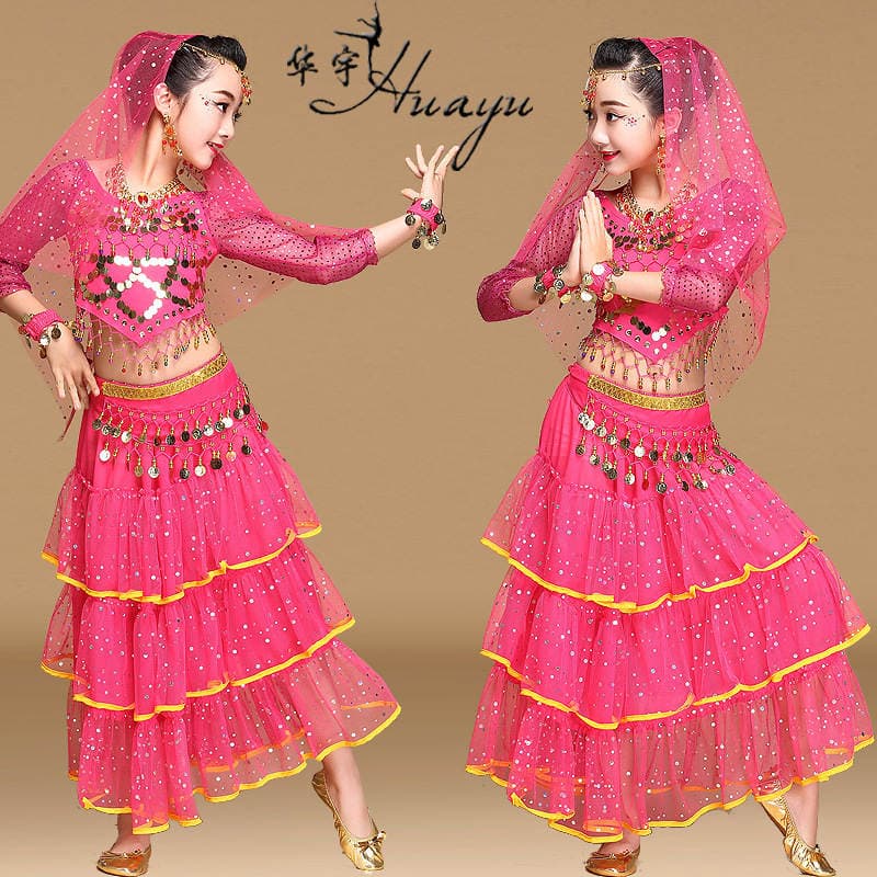 Huayu Dance Generation Children's New Tianzhu Girl Indian Dance Performance Suit June 1 Festival Performance Suit 2