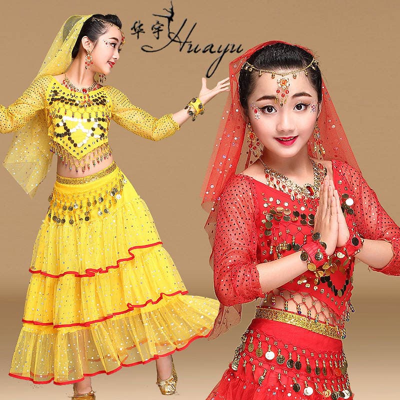 Huayu Dance Generation Children's New Tianzhu Girl Indian Dance Performance Suit June 1 Festival Performance Suit 1
