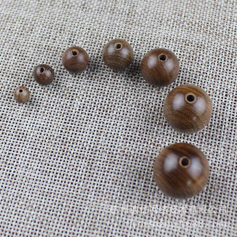 Factory wholesale wood beads gold silk sandalwood 6-20mm round beads loose beads DIY beads beads beads bracelet accessories material 3
