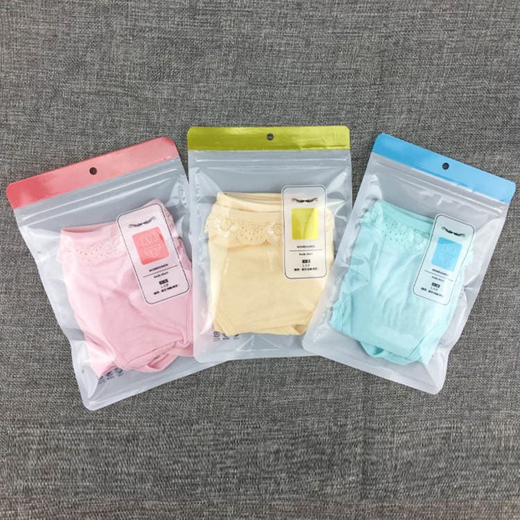 in stock Frosted Matte Transparent Boutique Underwear Packaging Bag Men Women Children Universal Underwear Self-sealing Zipper Bag 3