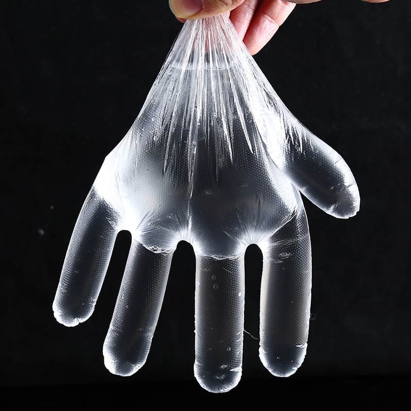 200 Pieces of Food Grade Disposable Gloves Film for Home Kitchen and Catering Thickeneded Transparent Pe Plastic Gloves 3