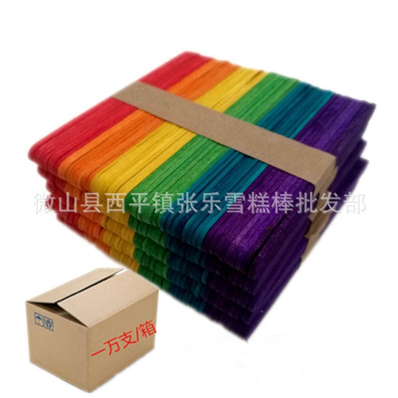 Ice Cream Sticks, Popsicle Sticks, DIY Handmade Materials, Round Sticks, Colorful Popsicle Sticks, Wooden Sticks 5