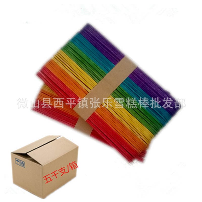 Ice Cream Sticks, Popsicle Sticks, DIY Handmade Materials, Round Sticks, Colorful Popsicle Sticks, Wooden Sticks 3