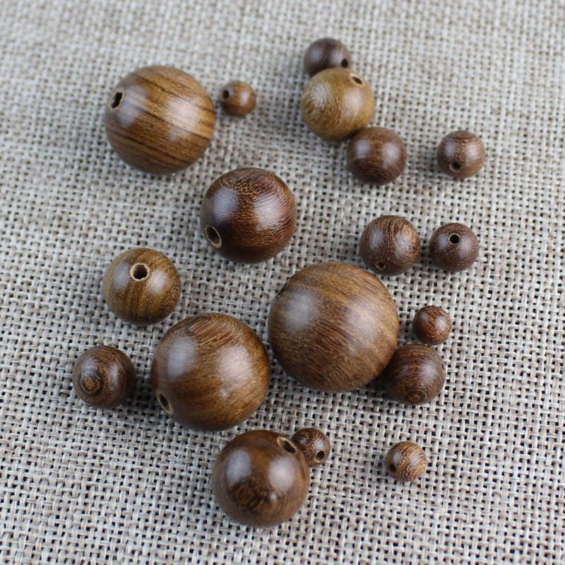 Factory wholesale wood beads gold silk sandalwood 6-20mm round beads loose beads DIY beads beads beads bracelet accessories material 4