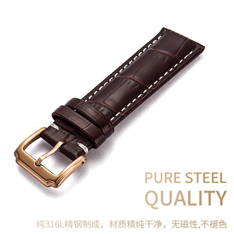 Watch Strap First Layer Leather Watch Strap Genuine Leather Watch Strap Pin Buckle Drop Shipping Watch Accessories 4
