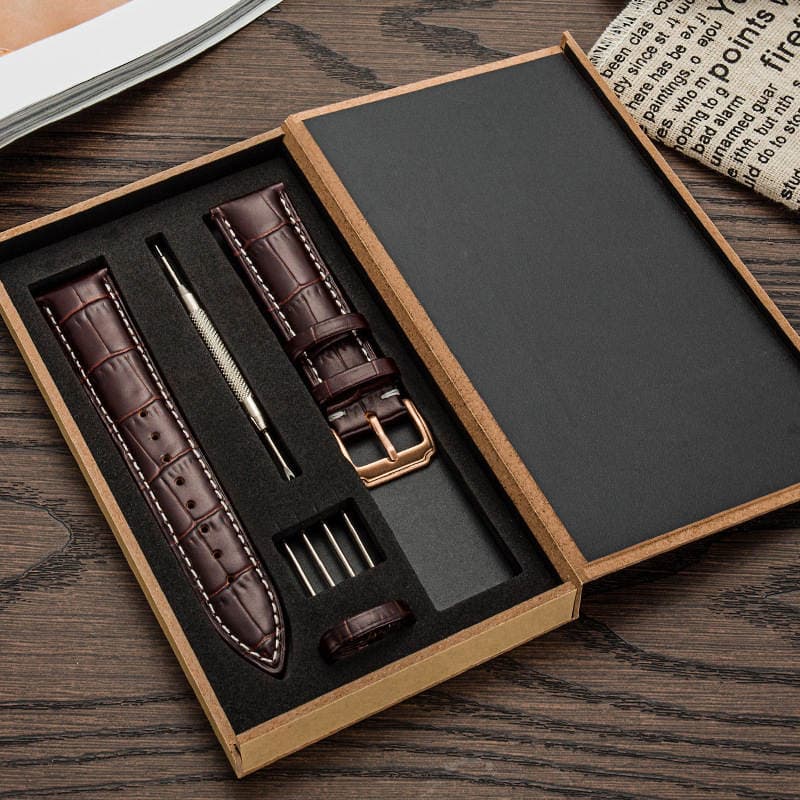 Watch Strap First Layer Leather Watch Strap Genuine Leather Watch Strap Pin Buckle Drop Shipping Watch Accessories 1