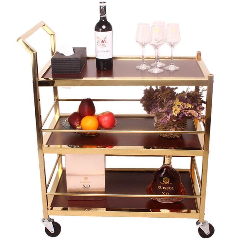 Hotel restaurant three-layer dining car commercial restaurant food delivery car trolley KTV mobile snack wine service car 4