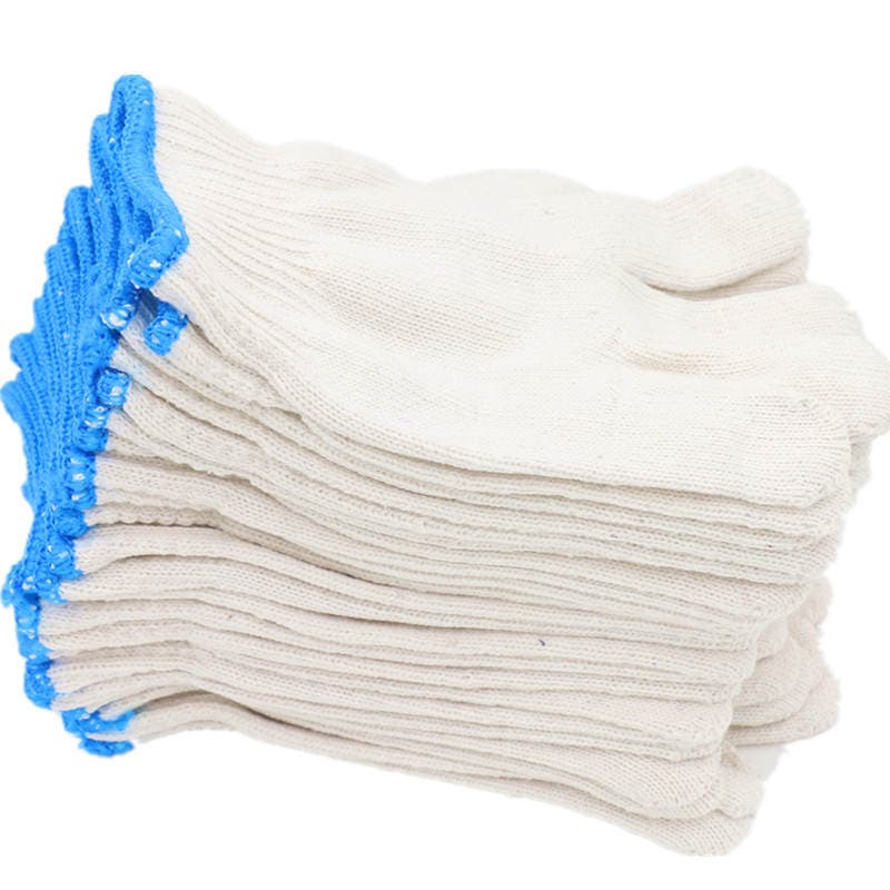 Labor Protection Gloves Cotton Yarn Cotton Thread Nylon Protective Thread Gloves Non-Slip Thickeneded Knitted Wear-Resistant Wholesale Hand Double Work 5