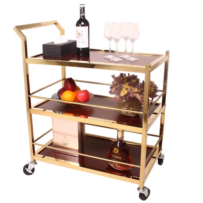 Hotel restaurant three-layer dining car commercial restaurant food delivery car trolley KTV mobile snack wine service car 3