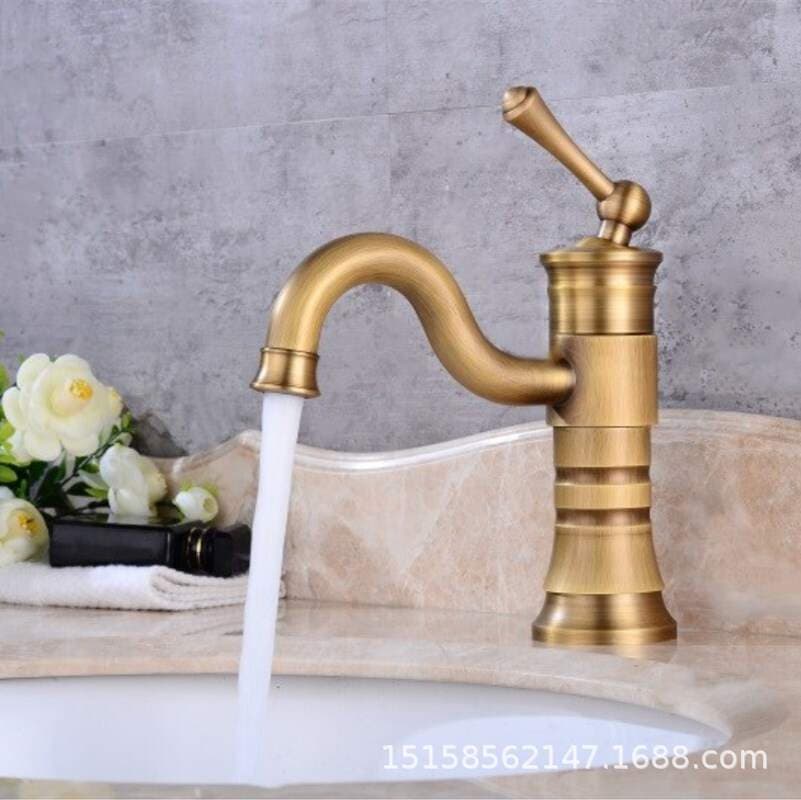 Tam misdən hazırlanmış Avropa üslublu antik fırlanan lavabo kranı 2