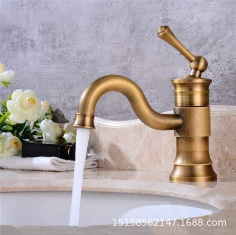 Tam misdən hazırlanmış Avropa üslublu antik fırlanan lavabo kranı 3