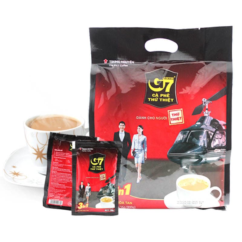 Vietnam Imported G7 Instant Coffee 50 Sachets Three-In-One Coffee Powder 800g Manufacturer Wholesale Dropshipping Extra Strong 5