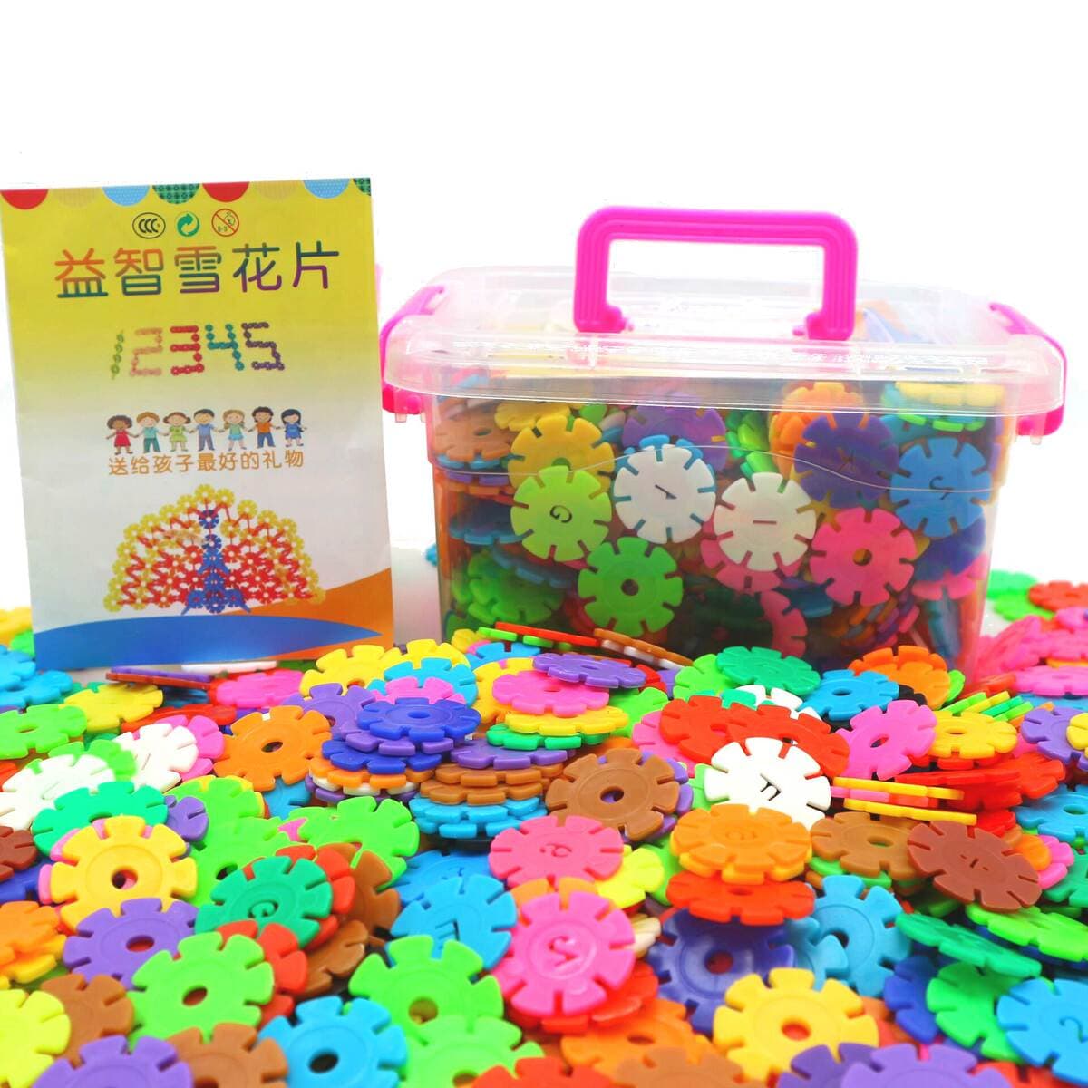 Early education insert snowflake building blocks box plastic assembly assembly baby children's intelligence toys manufacturers wholesale 2