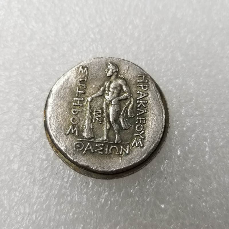 Antique-Style Crafts, Greek Coins, Copper-Plated Silver, Old-Style Silver Coins, Foreign Silver Coins, Weight about 16 Grams # 3391 2