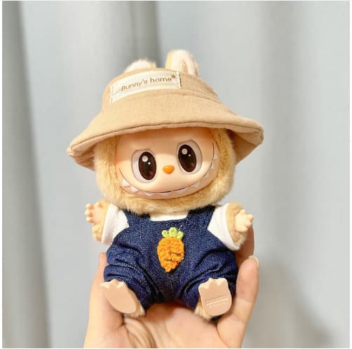Carrot strap suit+bunny brown hat