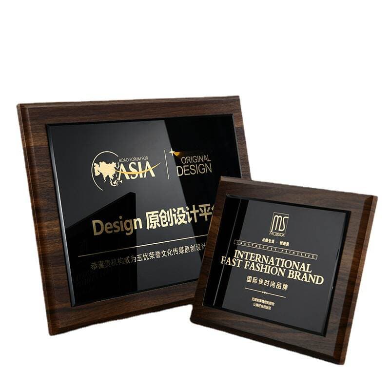 Walnut authorized brand high-grade brushed crystal wooden plaque blister board wooden agent medal production 5