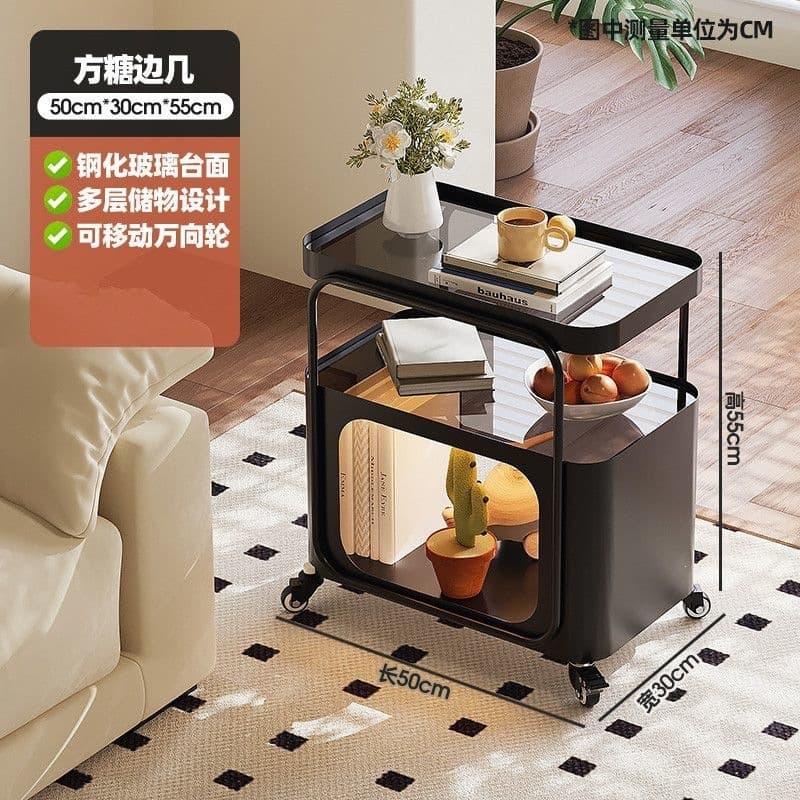 Black-grey glass-with light strip-50cm [rectangular]