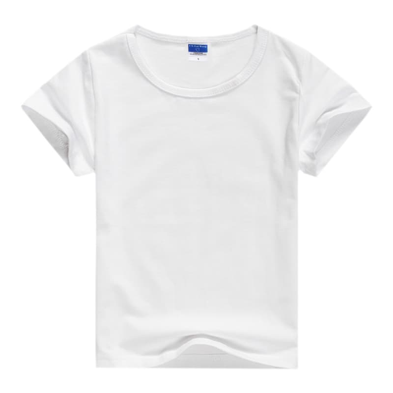 Solid color short sleeve white (children's style)