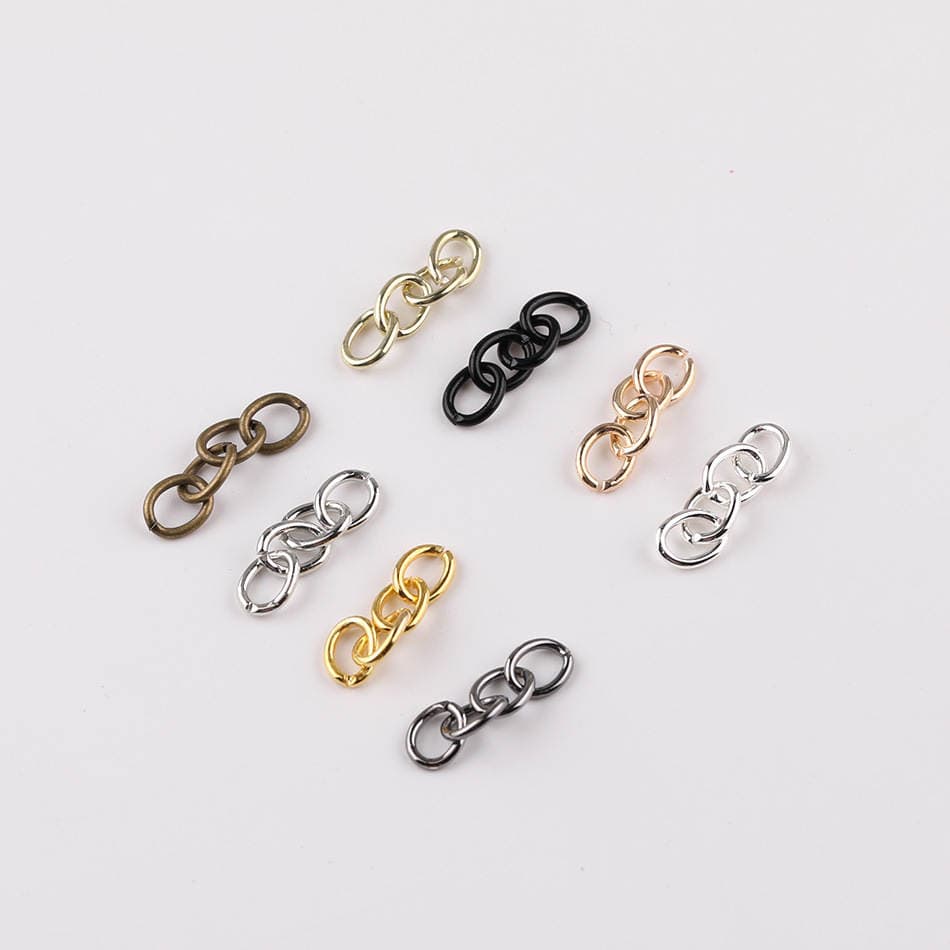 Simple Metal Iron Four-Section Chain Extension Chain DIY Handmade Keychain Tail Chain Jewelry Materials and Accessories 5