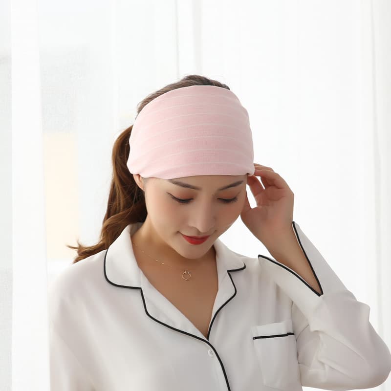Pink striped turban (comfortable velvet thick)