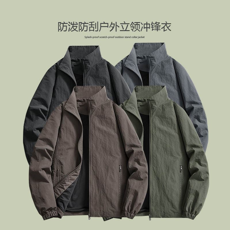 Kişilər üçün yeni yaz açıq hava işçi gödəkçəsi, dik yaxalı, softshell, suya davamlı 1