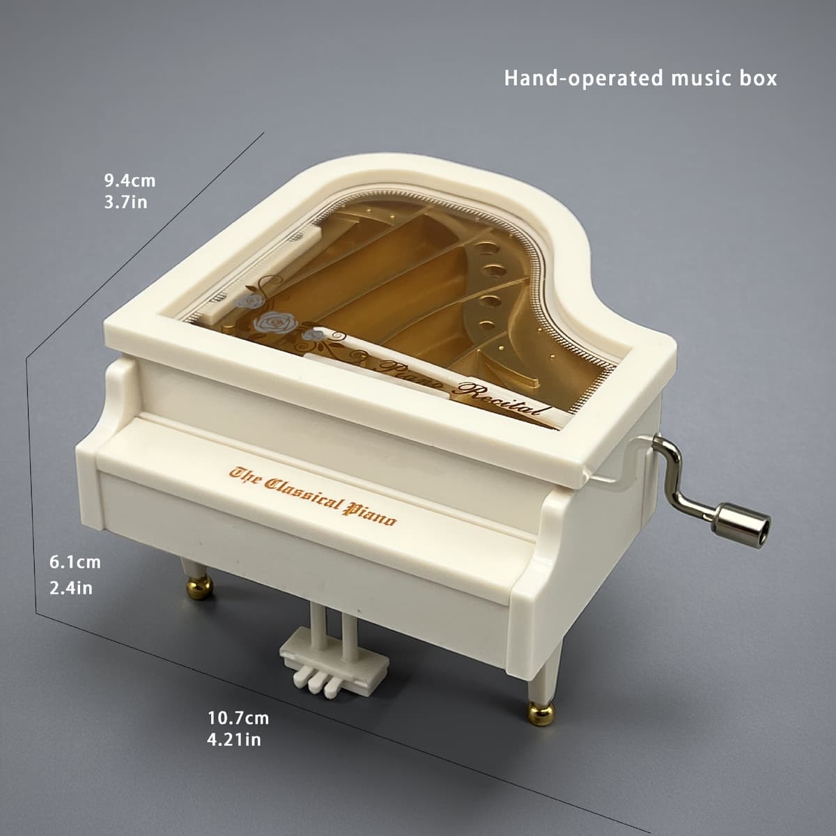 Hand-cranked-white piano 2070 [140g]