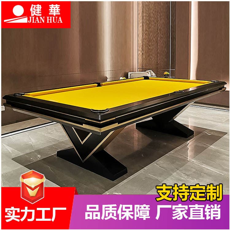 V Formalı Üçayaqlı Fərdi Ağac Bilardo Stolu, Mərmər Səthli, Çin Qara Səkkiz/Amerika Bilardosu üçün 3