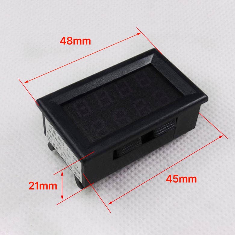 Special offer 4-digit dual display digital voltmeter ammeter 0-33V/3A red blue, green 4