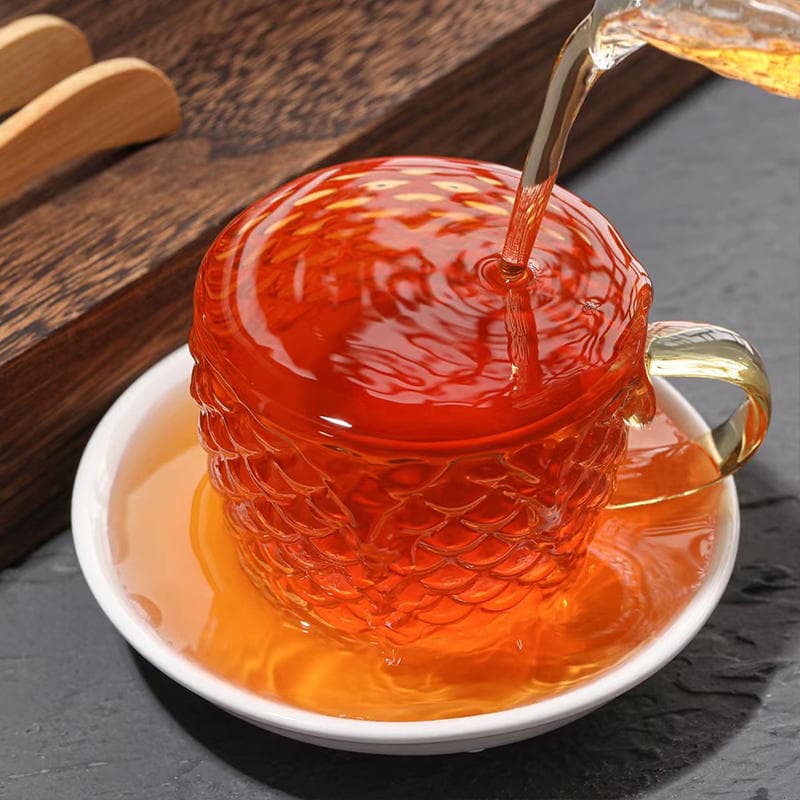 Yunnan Pu-erh çayı, yetişmiş, qədim ağacdan, mandarin qabığı ilə, kiçik preslənmiş, hədiyyə dəsti 4