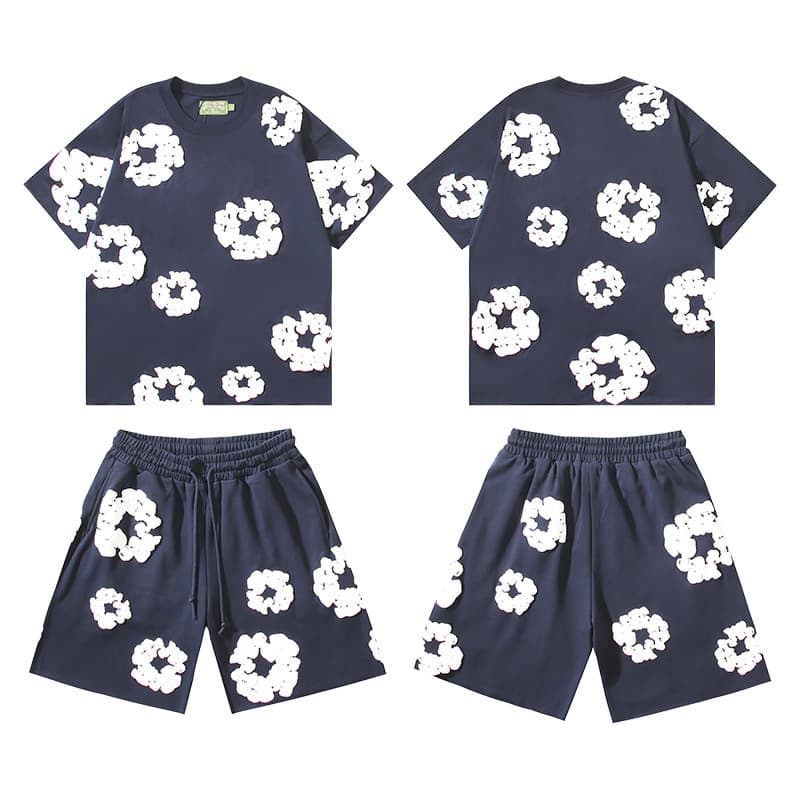 Short-sleeved suit [sapphire blue]