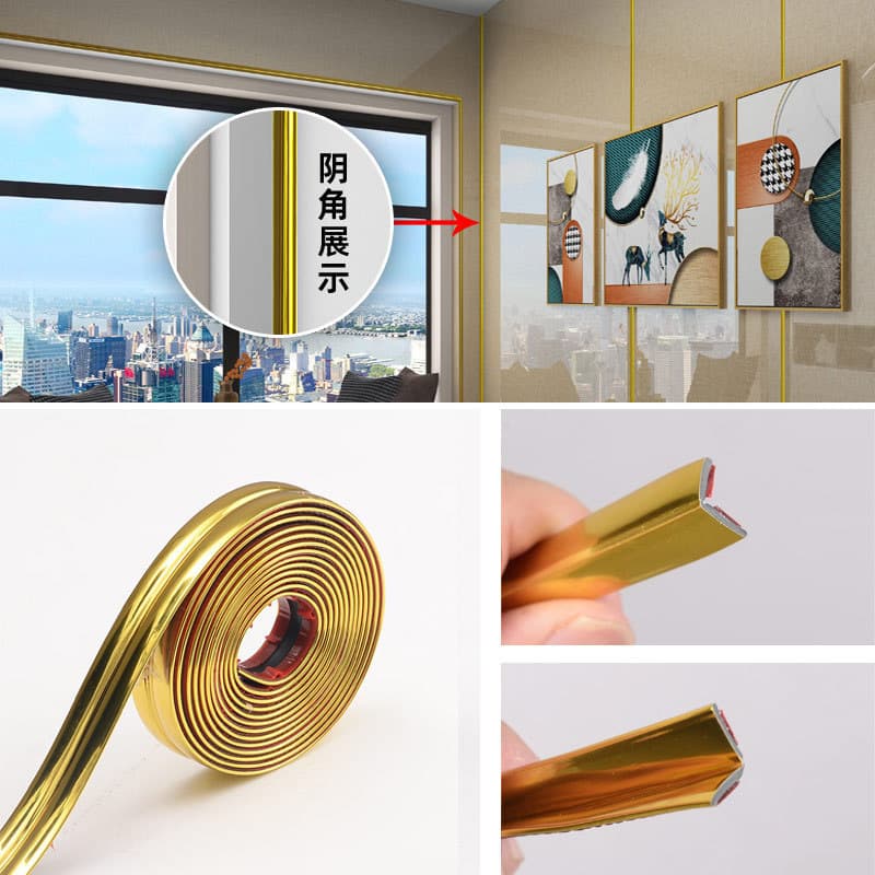 Yin and yang corner decorative strip [gold/16mm wide]