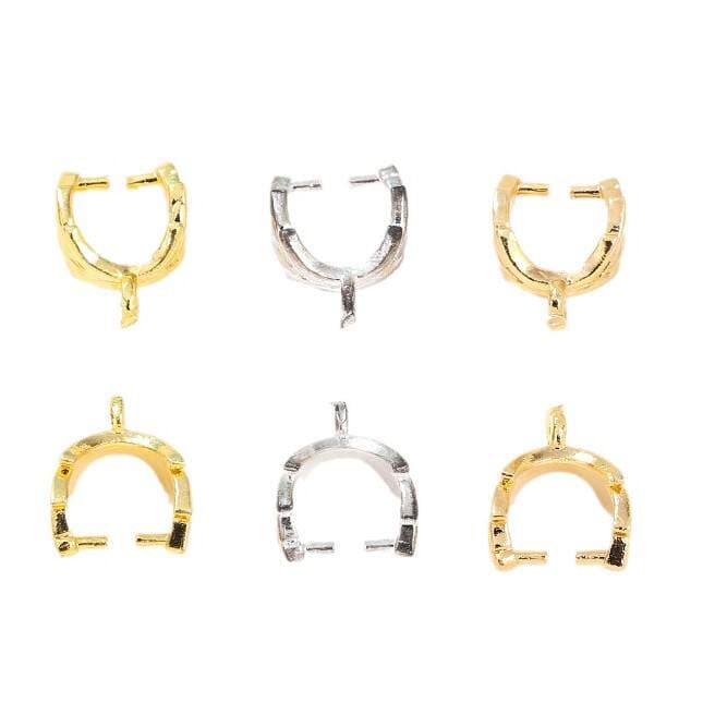 Alloy Electroplated Leaf-Shaped Fixed Clip U-Shaped Melon Seed Buckle DIY Necklace Bracelet Jewelry Accessories Material Wholesale 5