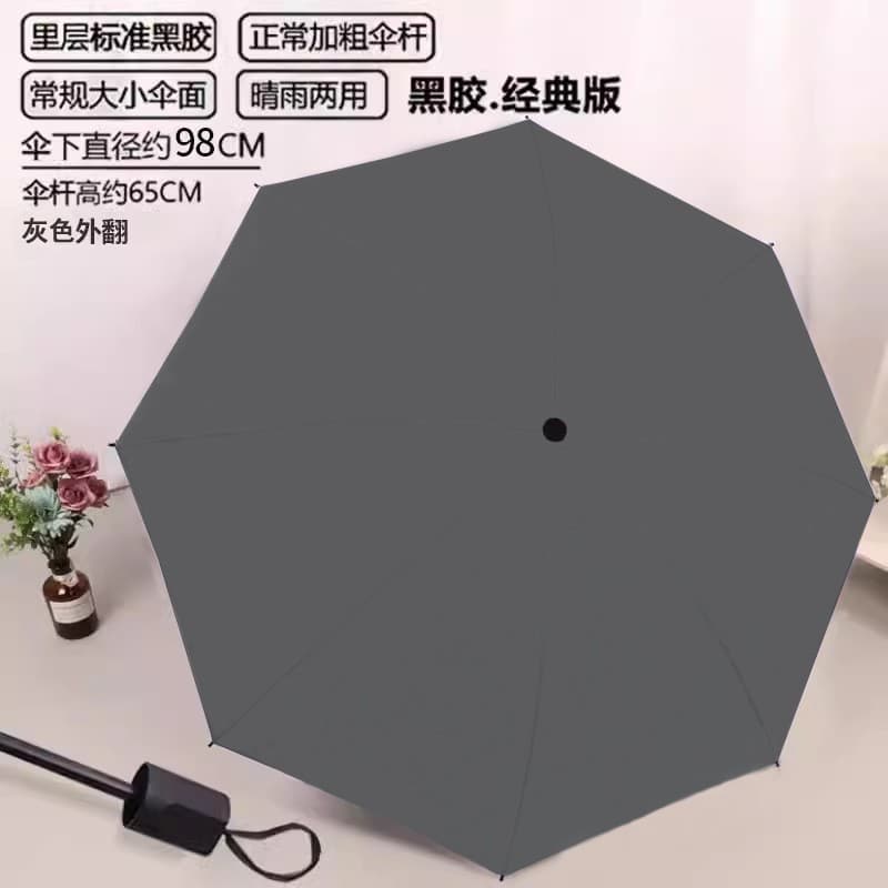 8-bone sunny and rainy sunscreen vinyl umbrella-single [dark gray]