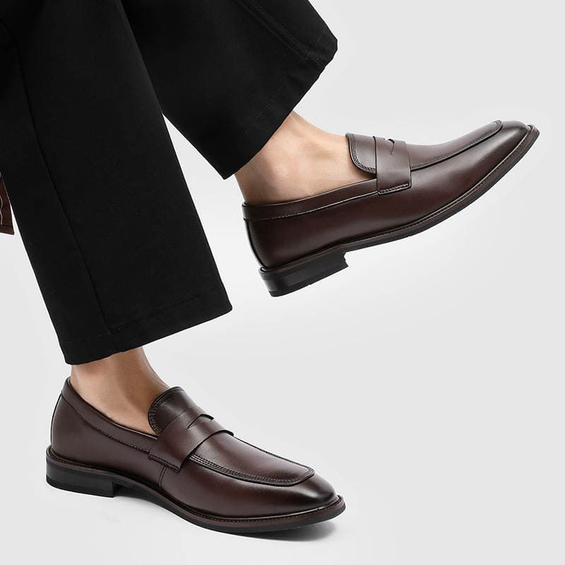 Kişi yeni universal slip-on gündəlik ayaqqabılar, işgüzar və ya gənclər üçün, model 24305 Qəhvəyi-J 5