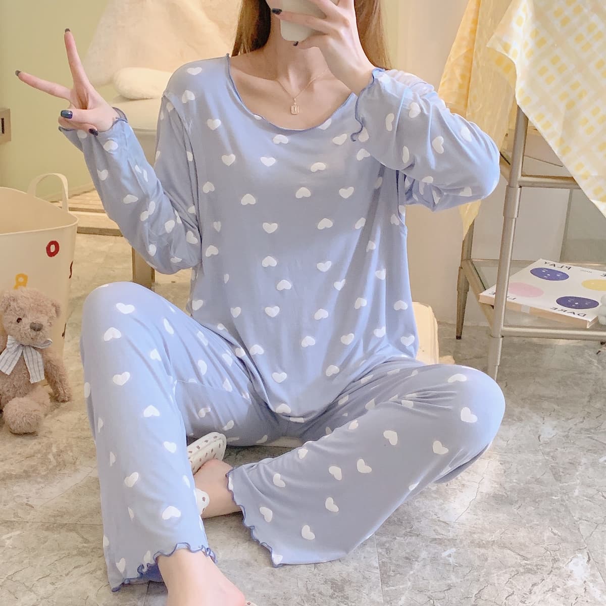Modal pullover love Blue