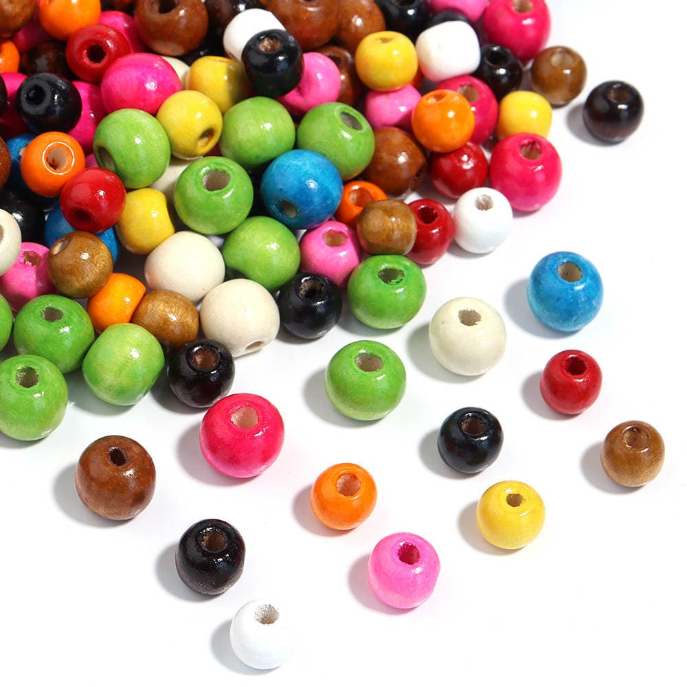Color Maple large hole round beads paint color round beaded material diy handmade jewelry accessories 1
