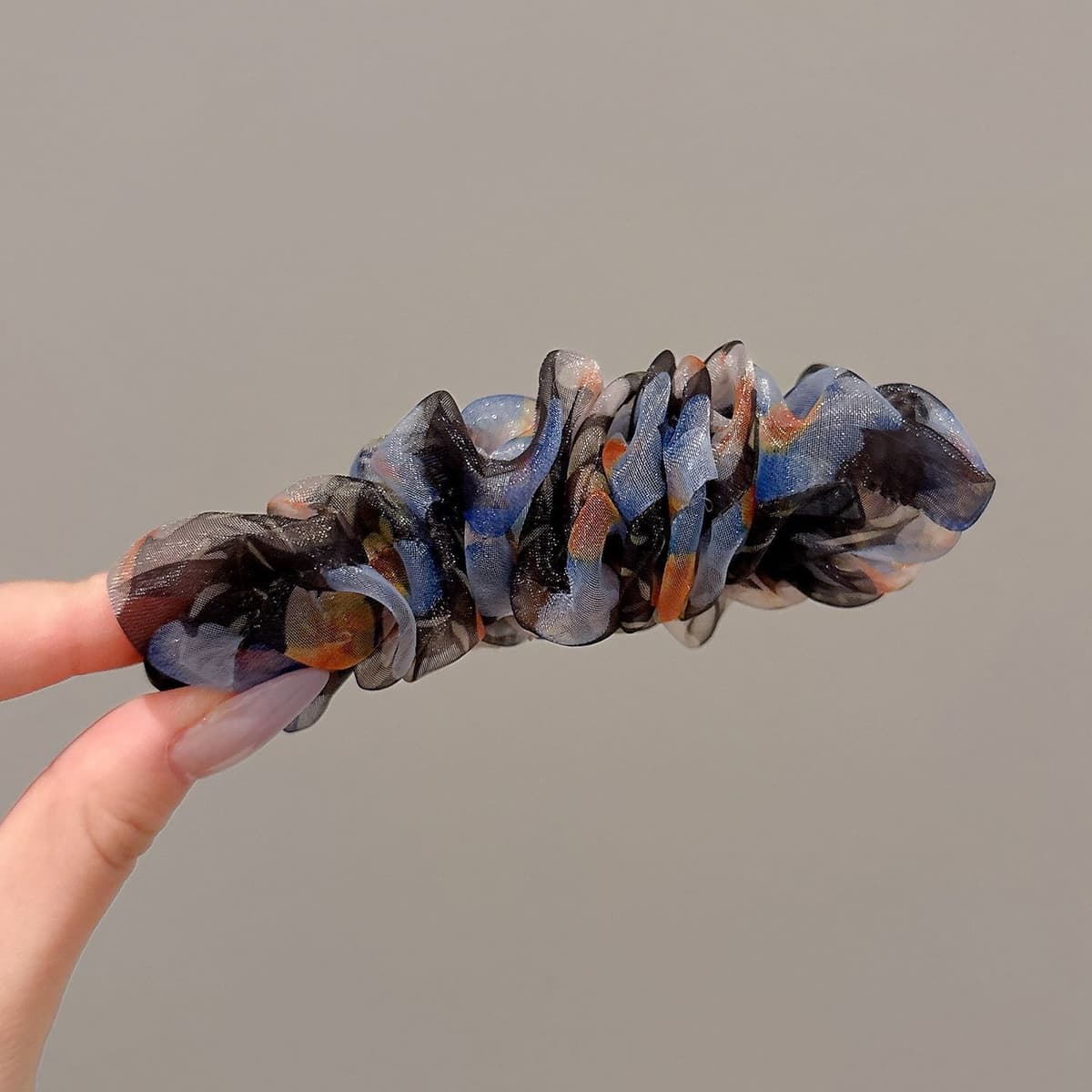 4# black colorful floral (bottom clip 10cm)