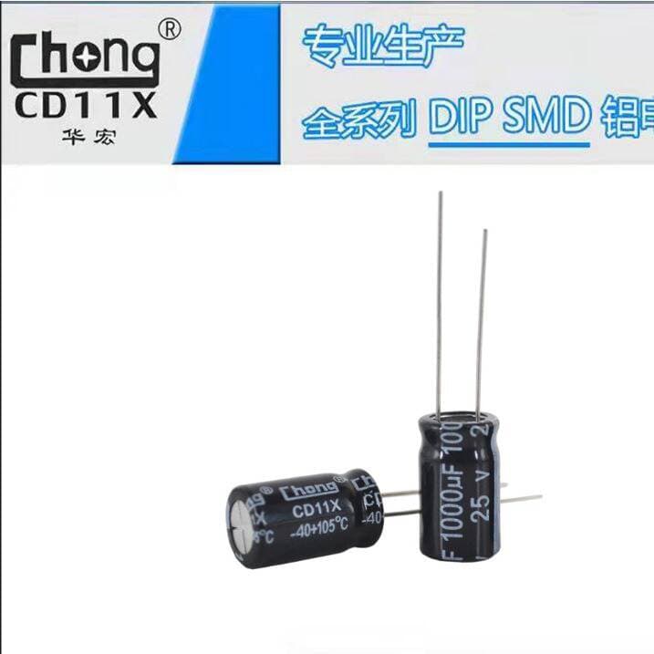Aluminum Electrolytic Capacitor 25V1000Uf 10*17, Supplied by Huahongchong Manufacturer, Supports Customization 2