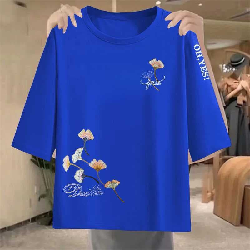 40 royal blue sleeve letters [medium] upper and lower ginkgo leaves