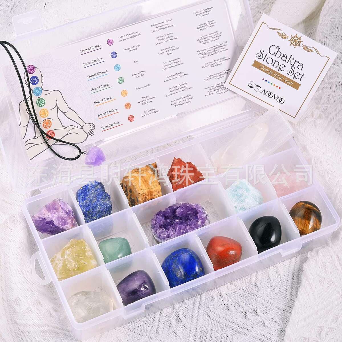Natural Crystal Original Stone Gift Box suit Colorful Gem Storage Box Gift Box Colorful Stone Combination 5