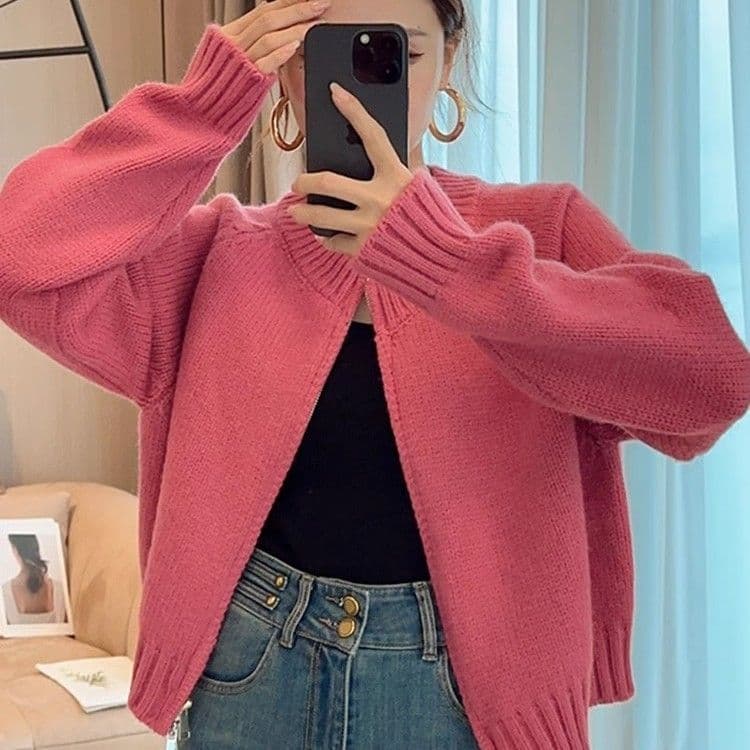 Rose red double zipper [yangyang family]