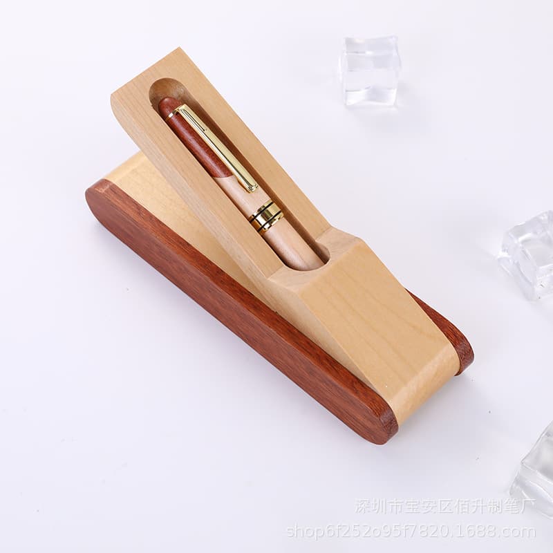 Folding gift box with wooden 2 ballpoint pens